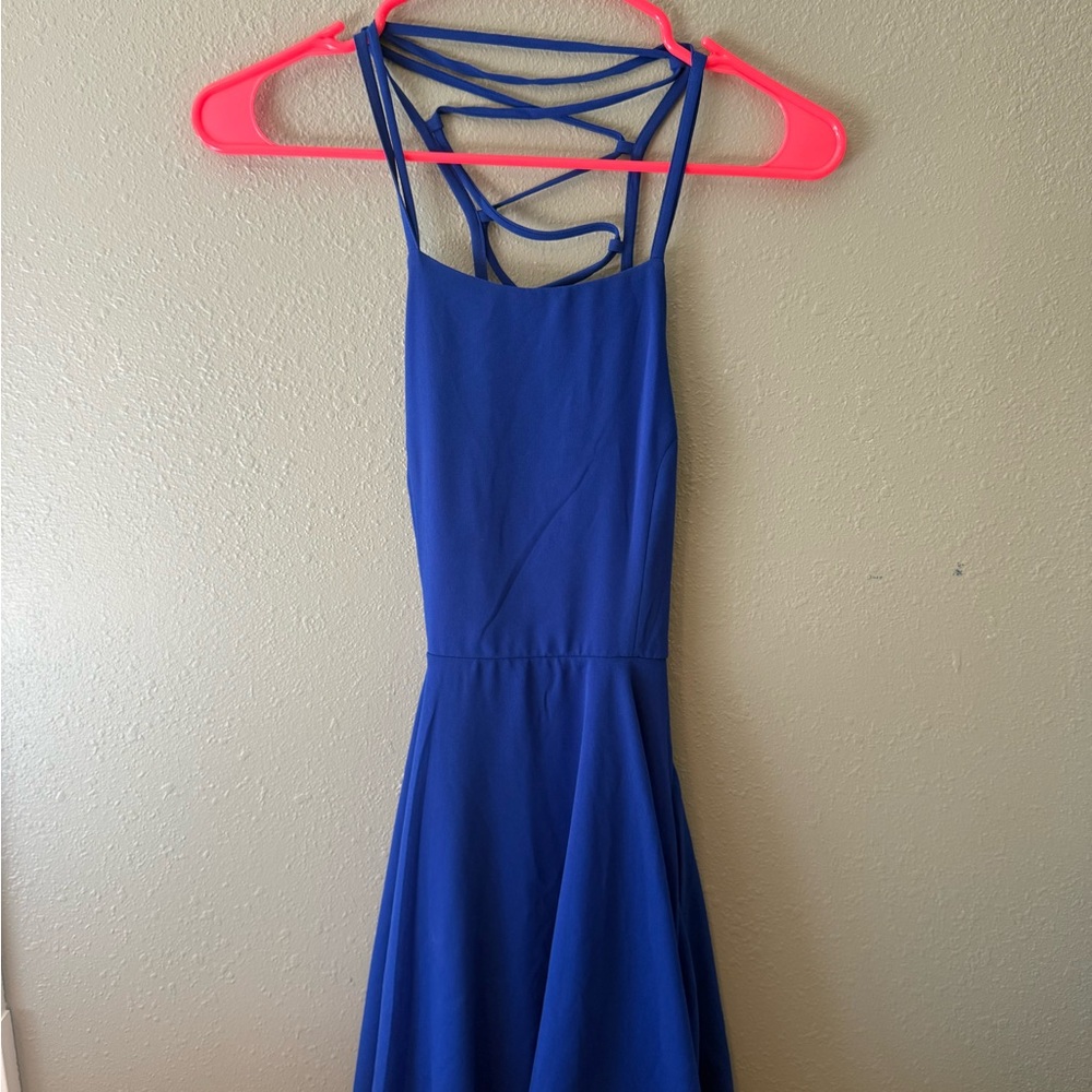Lulu's Royal Blue Backless Dress